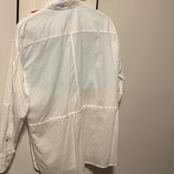 HELMUT LANG white button down with draw string - Picture 7 of 7
